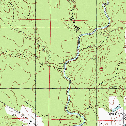 Topographic Map of Crow Creek, MS
