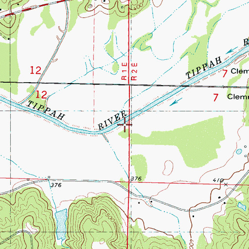 Topographic Map of Curtis Creek, MS