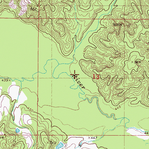 Topographic Map of Cypress Branch, MS