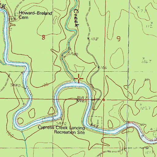 Topographic Map of Cypress Creek, MS