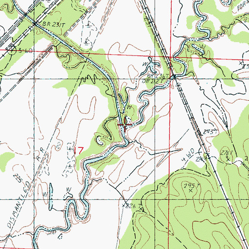 Topographic Map of Cypress Creek, MS
