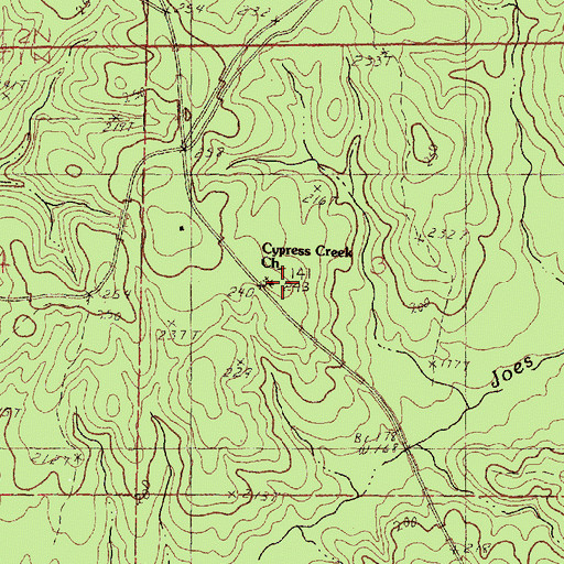 Topographic Map of Cypress Creek Church, MS