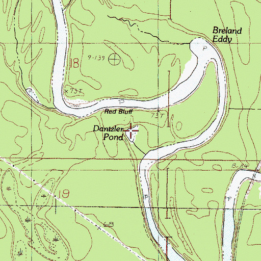 Topographic Map of Dantzler Pond, MS