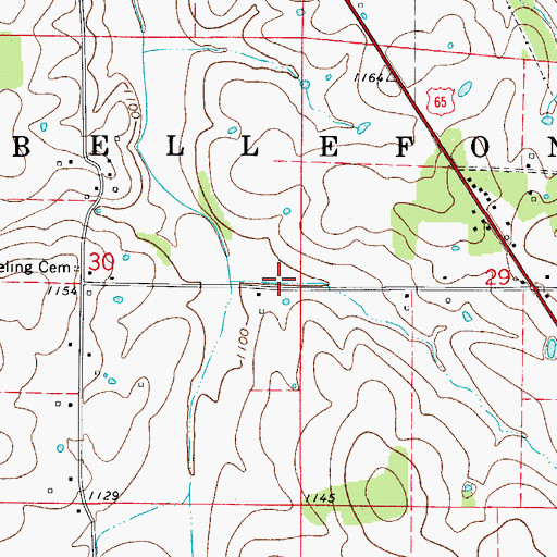 Topographic Map of Mount Pleasant (historical), AR