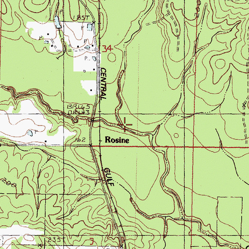 Topographic Map of Davis Creek, MS