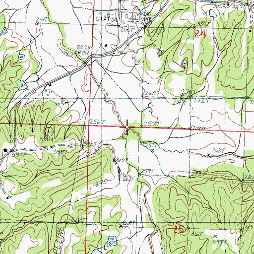 Topographic Map of Davis Creek, MS