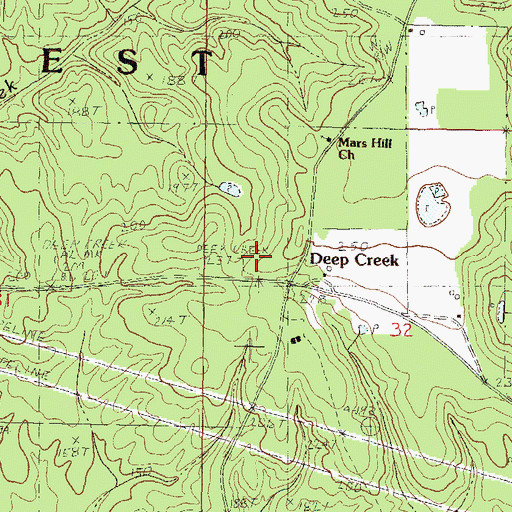 Topographic Map of Deep Creek, MS