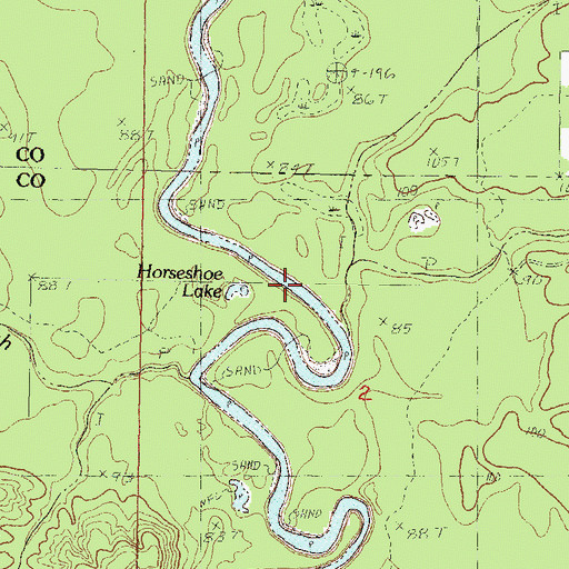 Topographic Map of Deep Creek, MS