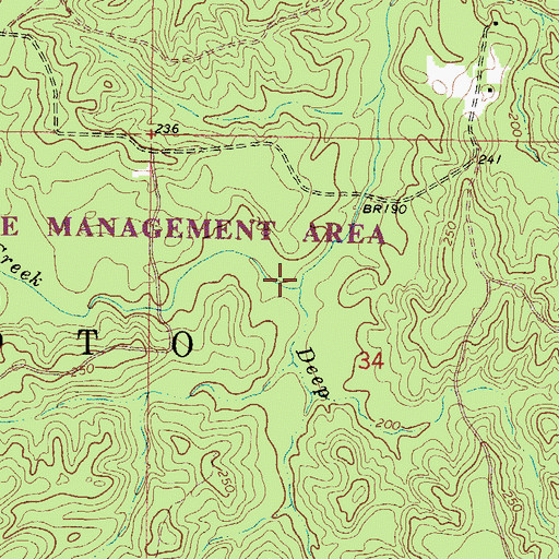 Topographic Map of Deep Creek, MS