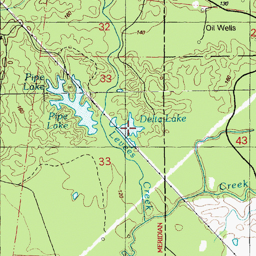 Topographic Map of Delta Lake, MS