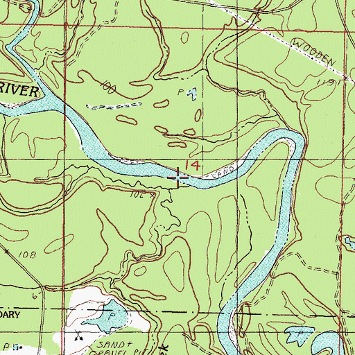 Topographic Map of Denham Creek, MS