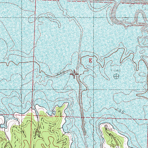 Topographic Map of Dew Creek, MS