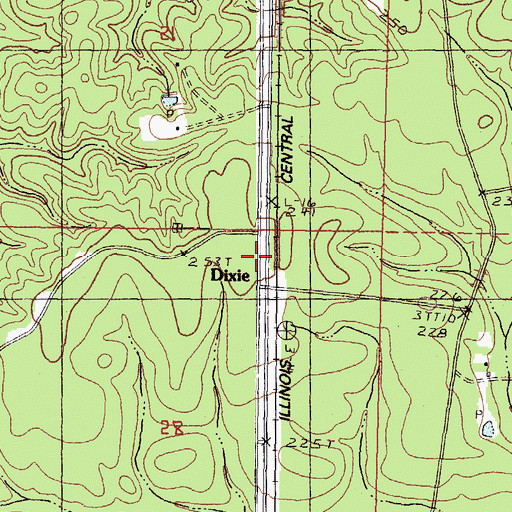 Topographic Map of Dixie, MS