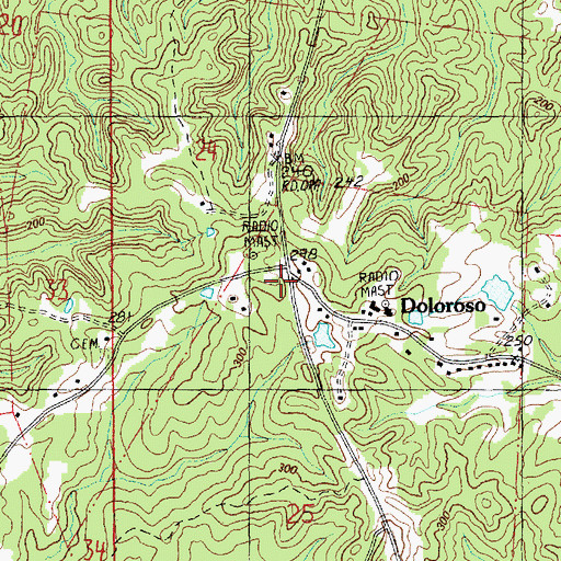 Topographic Map of Doloroso, MS