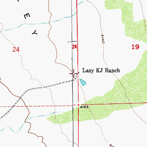 Topographic Map of Lazy KJ Ranch, AZ