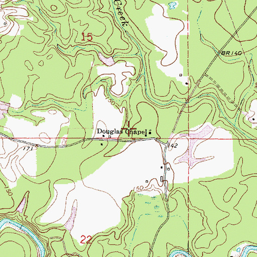 Topographic Map of Douglas Chapel, MS