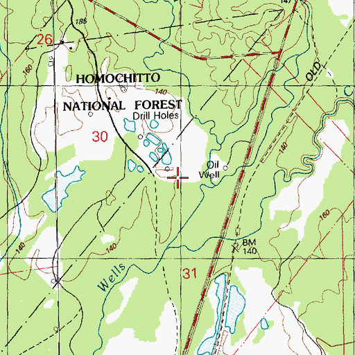 Topographic Map of Dry Bayou, MS