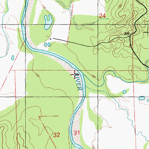 Topographic Map of Dry Creek, MS