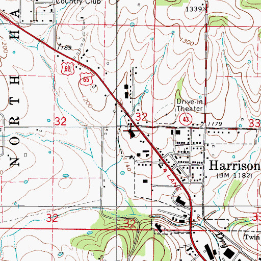 Topographic Map of Northvale Shopping Center, AR