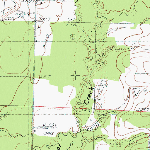 Topographic Map of Dry Creek, MS
