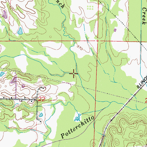 Topographic Map of Dunnagin Creek, MS