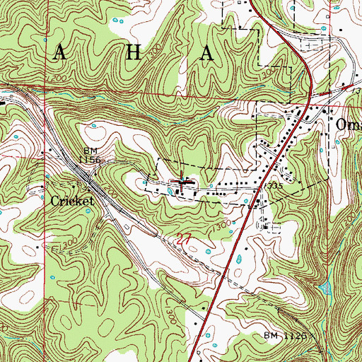 Topographic Map of Omaha Elementary School, AR