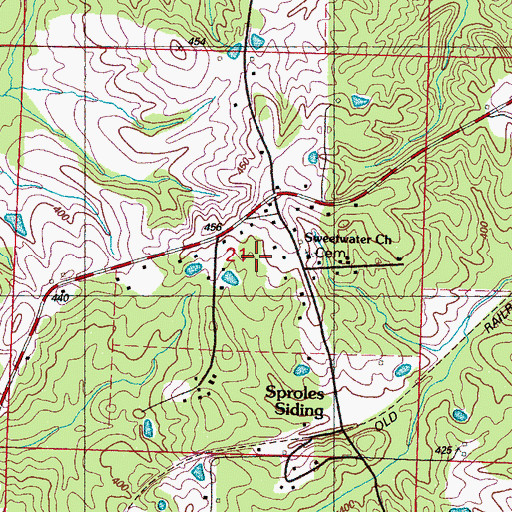 Topographic Map of Ealy School (historical), MS