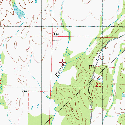 Topographic Map of East Kettle Creek, MS