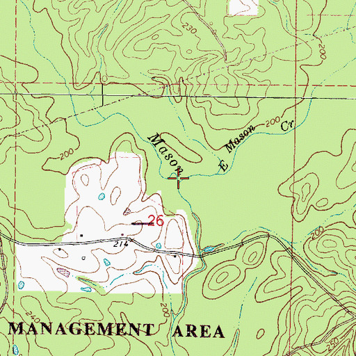 Topographic Map of East Mason Creek, MS