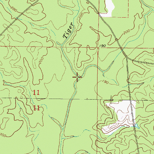 Topographic Map of East Tiger Creek, MS