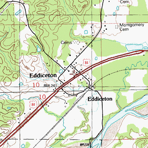 Topographic Map of Eddiceton, MS