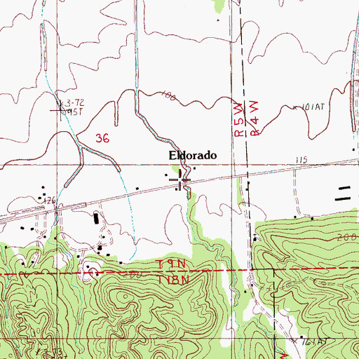 Topographic Map of Eldorado, MS