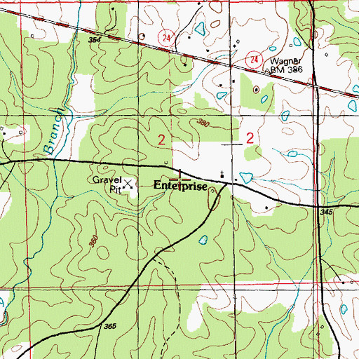 Topographic Map of Enterprise, MS