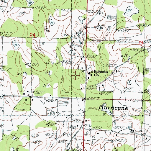 Topographic Map of Ephesus Church, MS