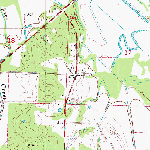 Topographic Map of Etta, MS