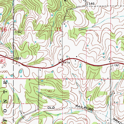 Topographic Map of Pedlo (historical), AR