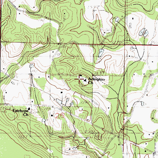 Topographic Map of Fairhope Church, MS