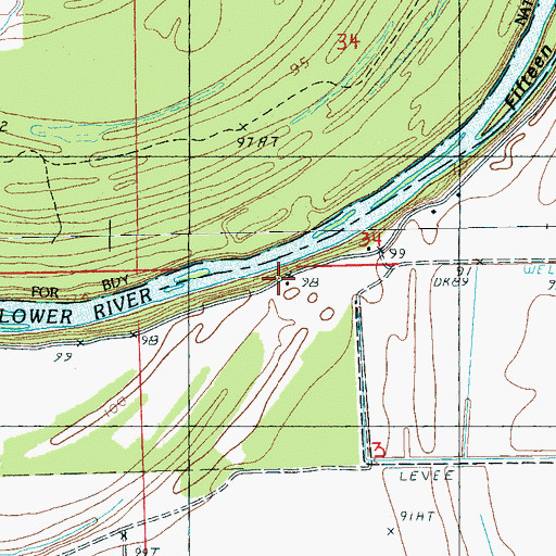 Topographic Map of Fairview Landing, MS