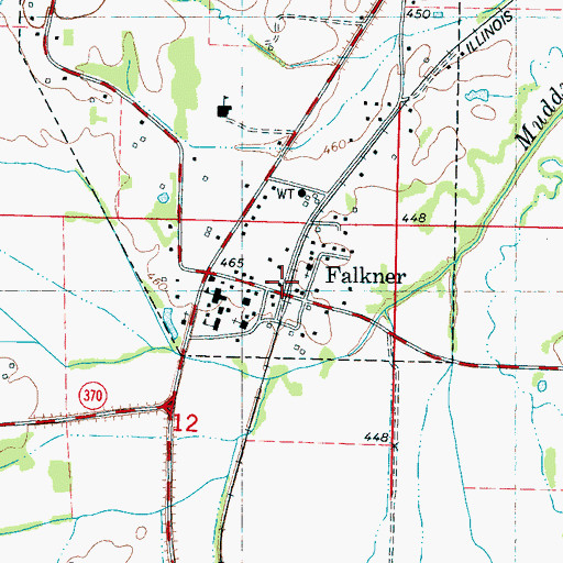 Topographic Map of Falkner, MS