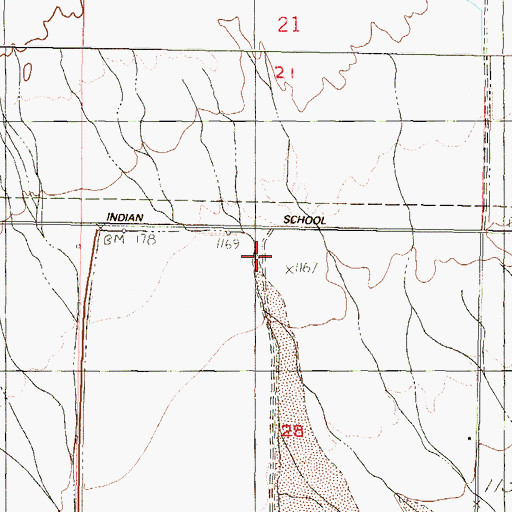 Topographic Map of Lazy Y Ranch, AZ