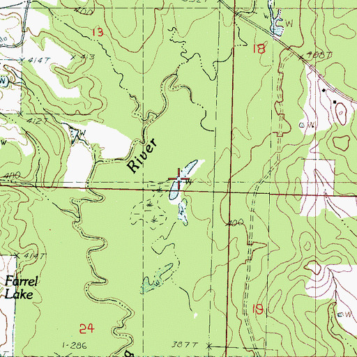Topographic Map of Farrel Lake, MS