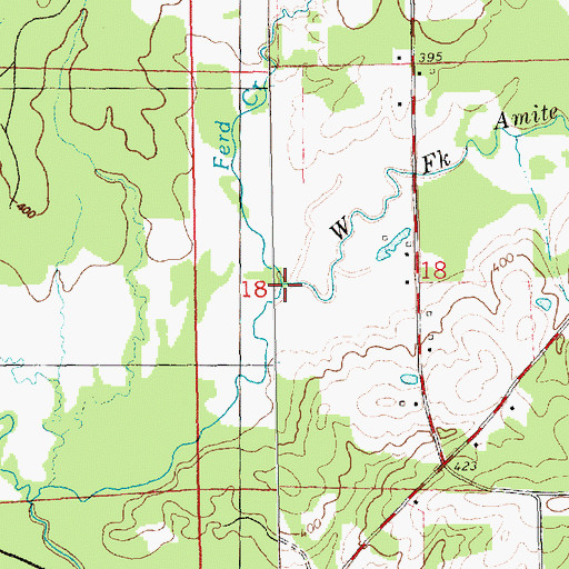 Topographic Map of Ferd Creek, MS