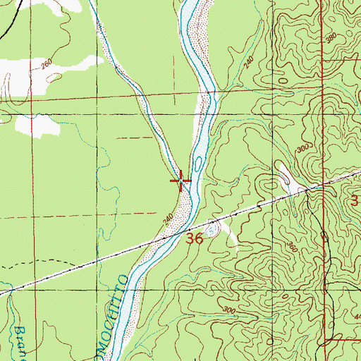 Topographic Map of Fifteenmile Creek, MS