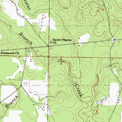 Topographic Map of Flat Branch, MS