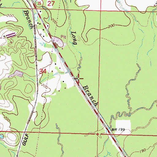 Topographic Map of Flat Branch, MS