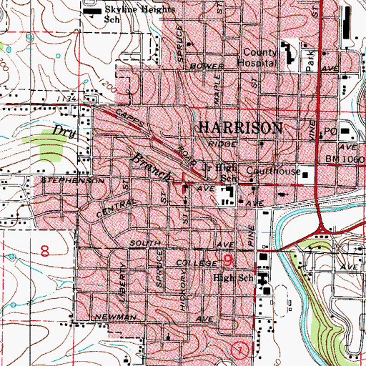 Topographic Map of Saint Johns Episcopal Church, AR