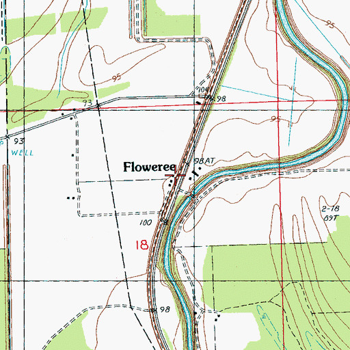 Topographic Map of Floweree, MS