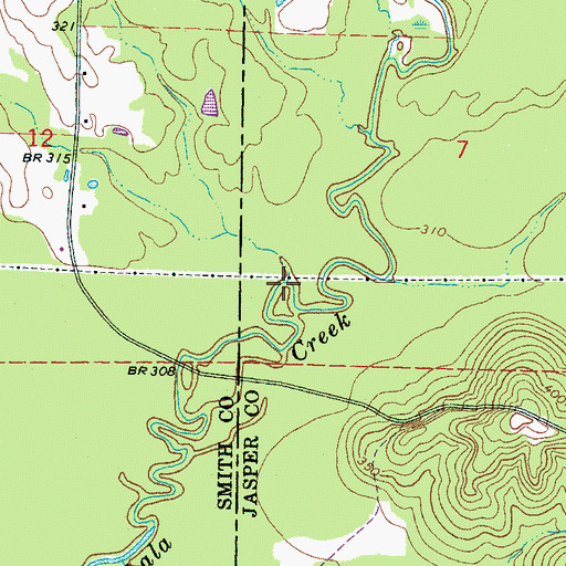 Topographic Map of Floyd Branch, MS