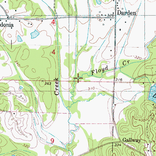 Topographic Map of Floyd Creek, MS