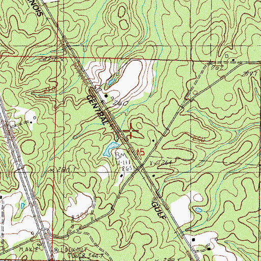 Topographic Map of Forrest Maxie School, MS